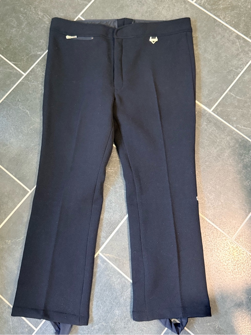 Vintage FERA Skiwear Men’s 42R Black Wool Blend Stirrup Ski Pants